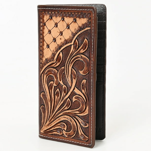 BAR H EQUINE Western Genuine Leather Hand Carved Rodeo Wallet For Men Women BAR H EQUINE Western Genuine Leather Hand Carved Rodeo Wallet For Men Women
