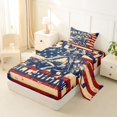 thumbnail image 2 of Manfei Western Cowboy Twin Sheets,Bull Riding Letter Bedding,Red Blue Us Flag Decor,3 Pieces,1 Fitted Sheet and 1 Pillowcase, 2 of 6