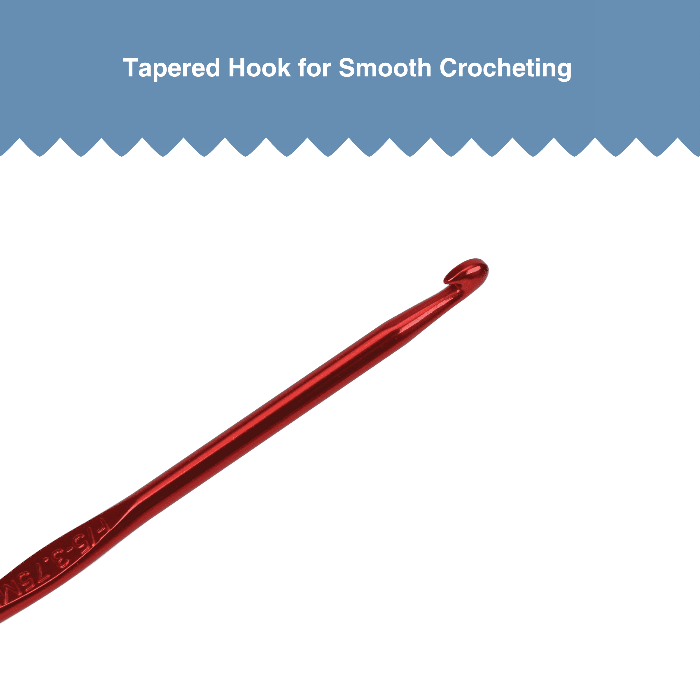 Hello Hobby Aluminum Crochet Hook, Size F, 3.75 mm