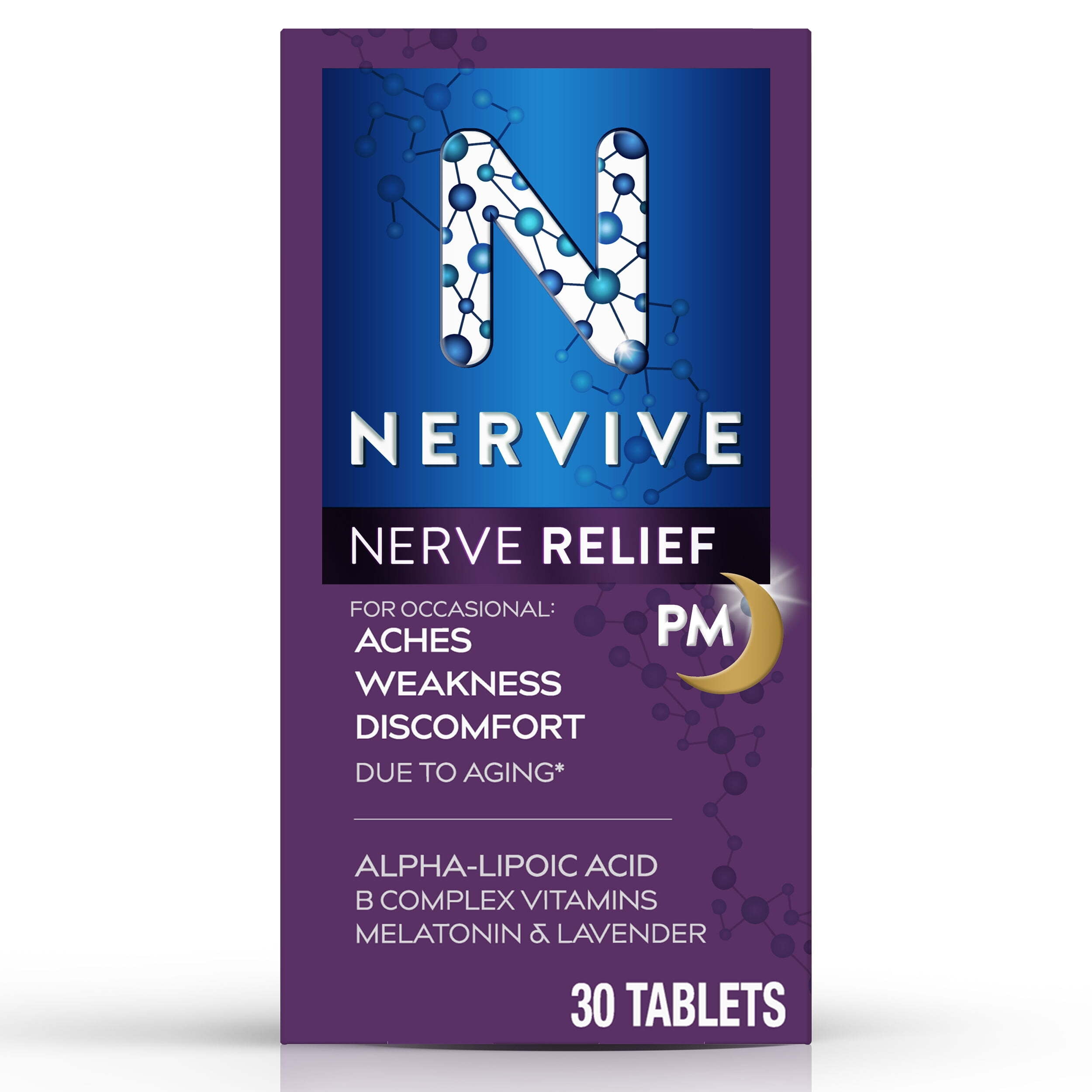 Nervive Nerve Relief PM, Alpha Lipoic Acid, Vitamin B1 & B6, 30 Tablets