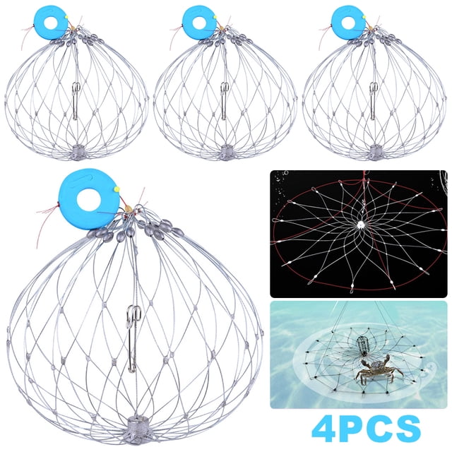 Cestas Pescado Trampas Pesca Cangrejo Alambre Acero para Salada Y Mar (16 Cables)