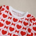 thumbnail image 5 of Zanarzt Kids Toddler Girls Clothing Set Cute Toddler Heart Print Long Sleeve Top Pants Two Piece Set Outfit Red,3-4 Years, 5 of 9