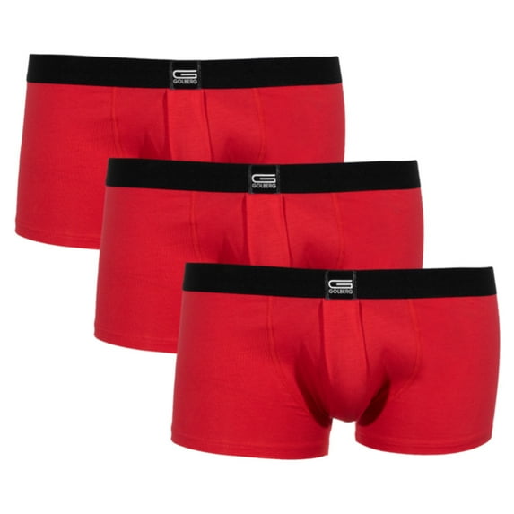 GOLBERG Boxer Briefs - Stretchy, Soft, and Comfortable - Choose Between Packs of 3 Briefs in Blue, Red, Black, or Gray