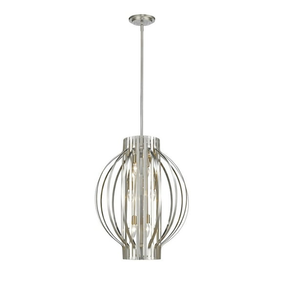 436-20BN-Z-Lite-Moundou - 6 Light Pendant in Metropolitan Style - 20 Inches Wide by 26 Inches High-Brushed Nickel Finish