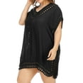 thumbnail image 6 of Jalioing Women's Plus Size Swimsuit Cover Up Crochet V Neck Summer Beach Dress Bating Suit Swimwear Cover Up, 6 of 6