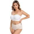 thumbnail image 5 of Deago Strapless Bra for Women Non-Slip Silicone Padded Bandeau Bra Seamless Wireless Tube Top Bralette (White, XL), 5 of 11