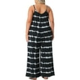 thumbnail image 4 of DARING DIVA Women's Plus Adjustable Strap Wide Leg Jumpsuit Casual 1X Black, 4 of 6