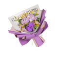 thumbnail image 2 of Ramo de flores hecho a mano Flores artificiales con eucalipto Regalo Flor de crochet Púrpura, 2 of 9