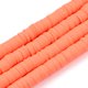 thumbnail image 1 of Handmade Polymer Clay Beads Strands for DIY Jewelry Crafts Supplies Heishi Beads Disc/Flat Round Dark Orange 6x0.5~1mm Hole: 1.8mm about 290~320pcs/strand 15.75 inch~16.14 inch(40~41cm), 1 of 7