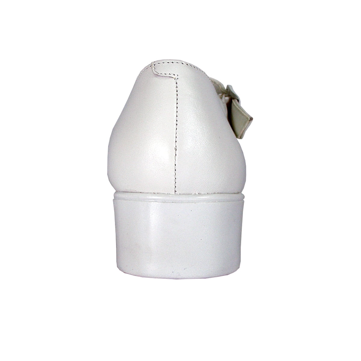 24 HOUR COMFORT Tracy Wide Width Durable Cushioned T-Strap Leather Shoes WHITE 5
