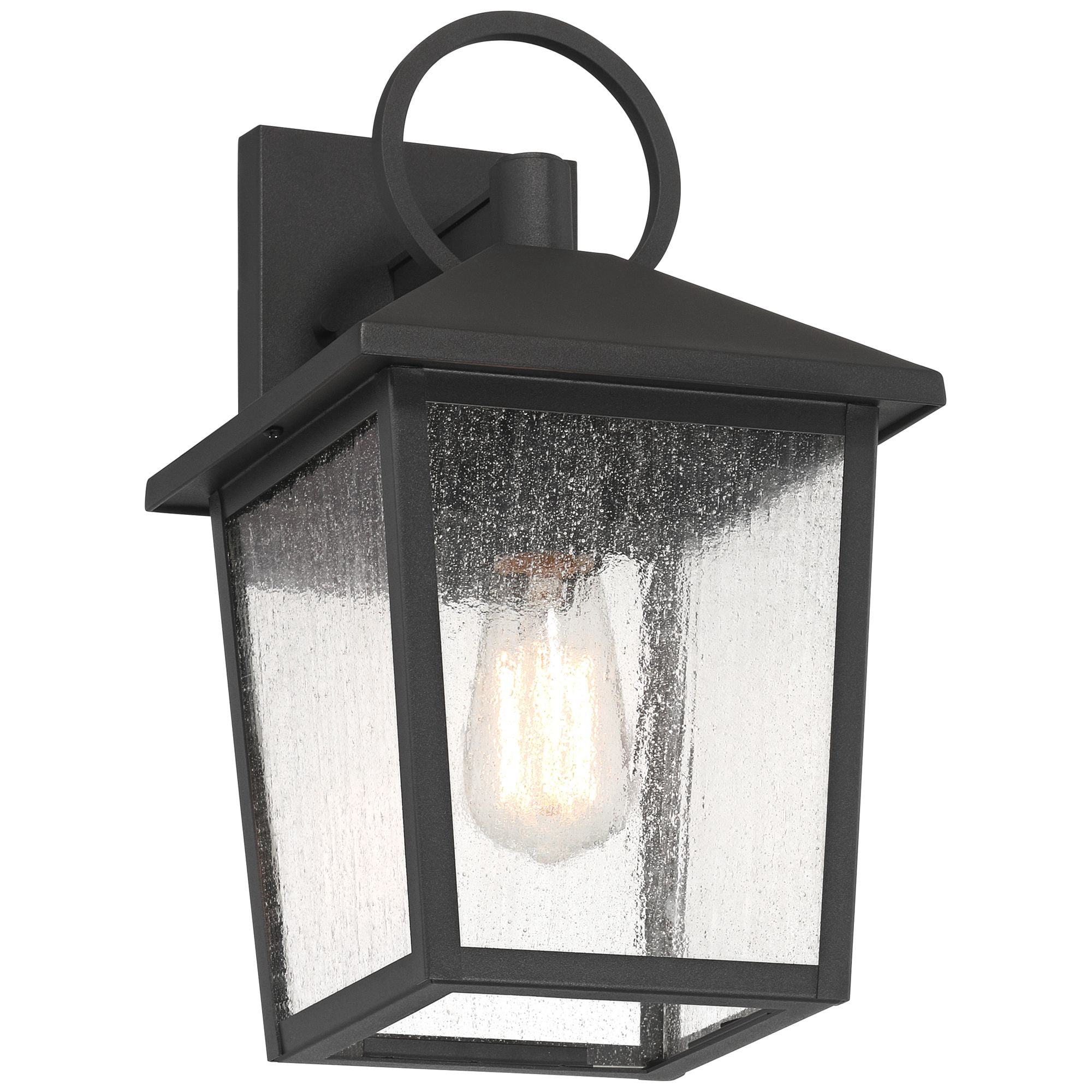 John Timberland Westmont 13 3/4" High Modern Outdoor Wall Light Fixture Mount Porch House Weatherproof Sand Black Glass Shade