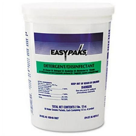 Easy Paks Detergent/Disinfectant, .5oz Packet, 90/Tub, 2 Tubs/Carton