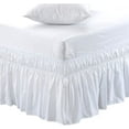 thumbnail image 1 of Qucyy Three Fabric Sis Wrap Around Bed Skirt - Elastic Dust Ruffled (White, Queen/, 1 of 5
