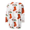 thumbnail image 5 of Tops Para Mujer Tops Con Estampado Navideño Camiseta Suelta de Moda Blusa de Manga Tres Cuartos Cuello Redondo Casual Odeerbi  ODB179387, 5 of 5