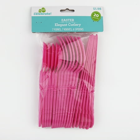 Way To Celebrate Cutlery Pink