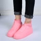 thumbnail image 4 of Overshoes de silicona, impermeables, a prueba de lluvia, nieve, arena, parte superior alta, rosa, L, 4 of 6