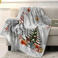 thumbnail image 3 of Christmas Gnome Throw Blankets, Winter Merry Christmas Tree Balls Soft Fleece Blanket Decorative for Home Sofa Couch Chair Living Bedroom,60x80 Inches, Grey, 3 of 6