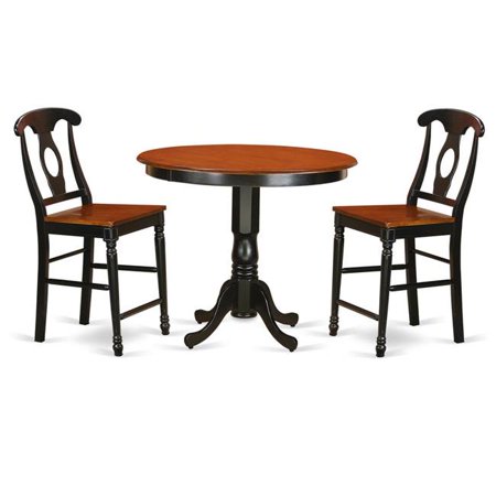 Pub Small Kitchen Table & 2 Counter Height Stool, Black ...