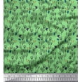 thumbnail image 1 of Soimoi Green Cotton Cambric Fabric Insect & Floral Artistic Print Sewing Fabric BTY 42 Inch Wide, 1 of 3