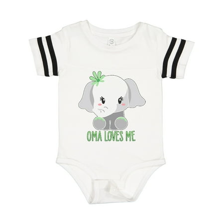 

Inktastic Oma Loves Me Cute Baby Elephant Gift Baby Boy or Baby Girl Bodysuit