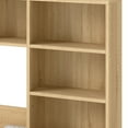 thumbnail image 6 of Dextrus 55" Computer Desk with LED Light & Hutch, Home Office Desk Executive Desk with Drawers, Oak, 6 of 10