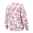 thumbnail image 6 of Yuyamidu Pink Cow Print Oversized Sweatshirt for Women Fashion Hoodie Sweatshirts Crewneck Long Sleeve Shirts Soft Comfortable Tees Pullovers with Pockets Date Party Spring Fall Winter Clothes, 6 of 7