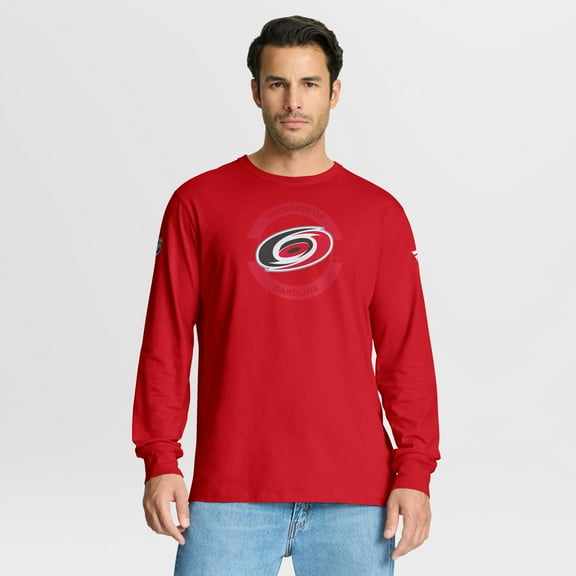 Men's Fanatics Red Carolina Hurricanes Authentic Pro Property Of Practice Long Sleeve T-Shirt