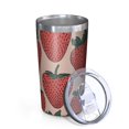 thumbnail image 2 of Pink Strawberry Plants Fruit 10oz Tumblers Stainless Steel Tumbler with Lid and Straw,Vacuum Insulated Double Wall Travel Tumbler Cups with Cleaning Brush for Coffee, Tea, 2 of 4