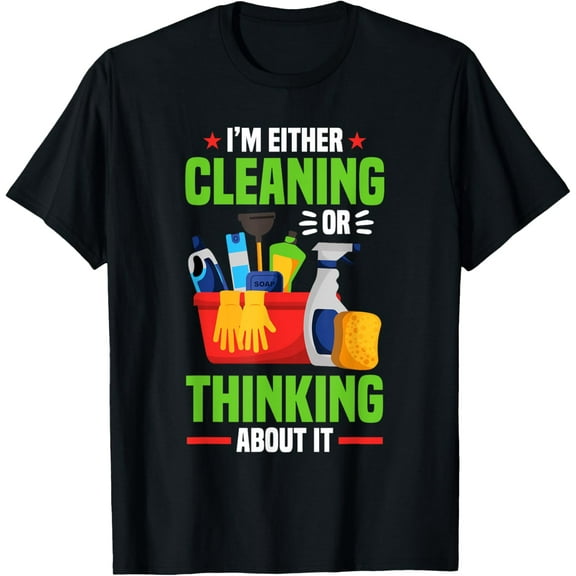 Cleaner Housekeeping Cleaning Lady Job T-ShirtMen and women, Black T-shirt, size: Extra large