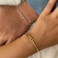 thumbnail image 3 of ZHOUSUFEN Stainless Steel Jewelry Peronslized Clavicle Chain Knot Layered Bracelet Rings for Wedding Party, 3 of 8