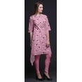thumbnail image 2 of Bimba Pink Ranunculus & Stork Bird Women Kurtas Ethnic Printed Asymmetric Summer Wear Tops For Women Large, 2 of 6