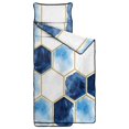 thumbnail image 2 of Blue and Gold Marble Pattern Teens Toddler Nap Mat with Pillow, Sleeping Mat Bag for Preschool Daycare 60"x20", 2 of 6