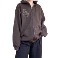 thumbnail image 1 of FOCUSNORM Veste Junior pour Femmes, Motif Imprimé Ours Fermeture Éclair à Capuche, 1 of 5