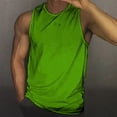 thumbnail image 2 of HCNTES Men's Belief Drop Arm Tank Top Sleeveless Muscle T Shirts Gym Workout Stringers(Green,L), 2 of 8
