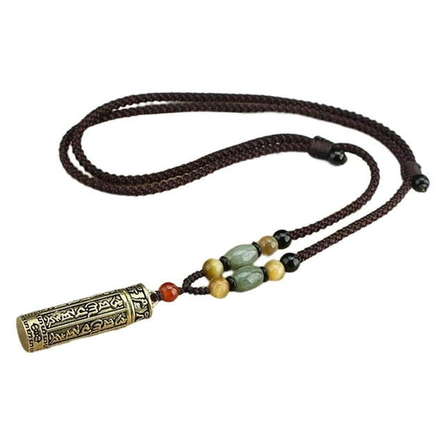 Xuanheng Pendentif Boîte Gawu Tibétain Collier Pendentif Commémoratif Accessoire de Prière Bouddhiste Simple Simple