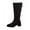 Black, variant on Knee-High Boots for Women Comfort Platform Leather Boots Effortless Booties Perfect for Night Out and Parties Block Heel Stretch Figure Flattering Round Toe Side Zip