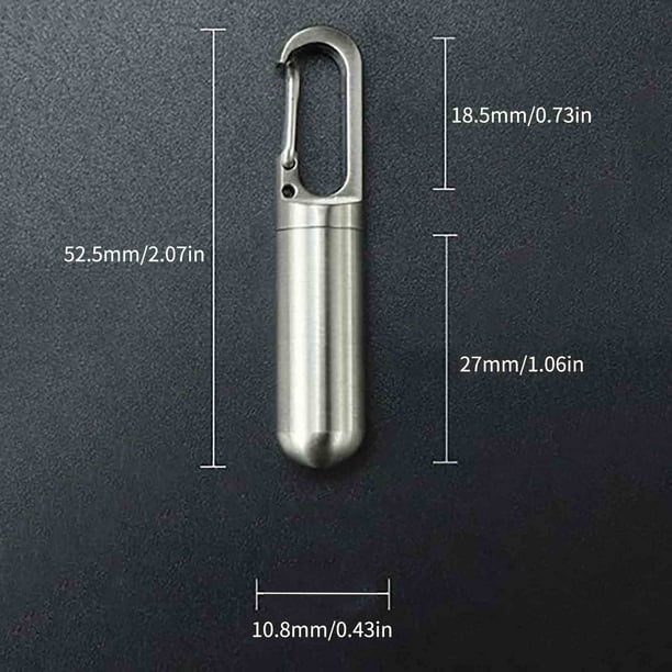 Estuche llavero de acero inoxidable, mini pastillero llavero para hombres y mujeres, hermético e impermeable, pequeño contenedor de almacenamiento para medicamentos, vitaminas, aspirinas, bolsa