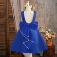 thumbnail image 4 of Girls Beach Dress Cute Sleeveless Crewneck A Line Princess Dresses Summer Vacation Sundress with Bowknot Size 8-13, 4 of 7