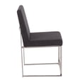 thumbnail image 3 of Lumisource High Back Fuji Contemporary Dining Chair in Brushed Stainless Steel and Charcoal Fabric - Set of 2, 3 of 7