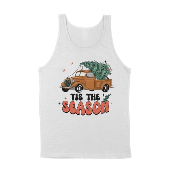 Retro Tis the Season Tank Top Unisex Large White