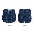 thumbnail image 6 of Sigee Snowflake Dark Blue for Women's Athletic Shorts High Waisted Running Shorts Pocket Sporty Short Gym Elastic Workout ShortsLarge, 6 of 9
