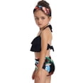 thumbnail image 3 of Arvbitana Family Matching 2Pcs Tankini Set Solid Color Ruffle Camisoles + Leaves Printed Panties Casual Monokini Bathing Suit Beachwear for Daughter  Mom, 3 of 10