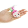 thumbnail image 1 of Furry pet cat toy mice, cat toy mice, pet cat toys, feather tail catcher, 10 count (colors random), 1 of 5