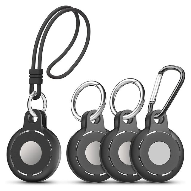 Paquete de 4 fundas de silicona para llavero y rastreador de mascotas, para Apple Airtag B Afortunado Sencillez