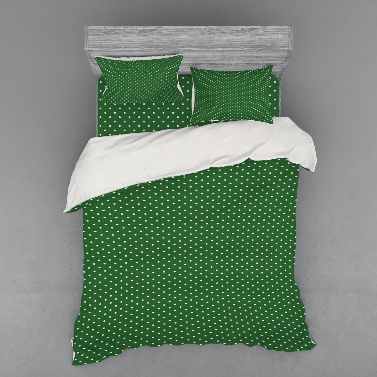 Christmas Duvet Cover Set, Retro Style Polka Dots Pattern in Xmas Noel