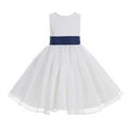 thumbnail image 2 of Ekidsbridal White Lace Organza Flower Girl Dress with Colored Sash for Toddlers Formal Evening Gown Pretty Princess 186T 4, 2 of 3