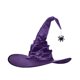 thumbnail image 3 of Juego de 2 sombreros de bruja para disfraz de mujer, hombre y adolescente, para decoración de fiesta de Halloween, con colgante de araña, color morado, 3 of 5