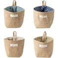 thumbnail image 1 of 4 piezas de cesta de almacenamiento de lino y algodón, bolsa de almacenamiento colgante utilizada para instalar cosméticos y artículos pequeños, 1 of 5