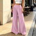 thumbnail image 5 of Utoimkio High Waist Pleated Wide Leg Dress Pants for Women Casual Office Trousers with Pockets, 5 of 7
