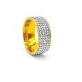 thumbnail image 1 of Anillos de pareja Anillos de promesa para parejas Anillo de diamante completo de cinco filas de acero titanio, 1 of 2